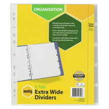 Marbig 5 Tab Manila Extra Wide Dividers A4 (White) - $32.40