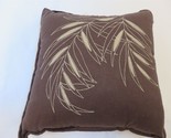 Croscill Brazil Chocolate Brown Embroidered Leaf Linen blend deco pillow... - £22.61 GBP