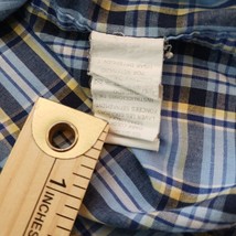 Chaps Easy Care  Men's Blue & Yellow Plaid Long Sleeve Button Down Shirt Size L image 5
