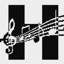 Pepita needlepoint canvas: Letter H Music Noets, 7&quot; x 7&quot; - £37.62 GBP+