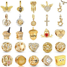 New 925 Gold Plated New Family Tree of Life Dangle Charm Beads women jewelry - £10.42 GBP