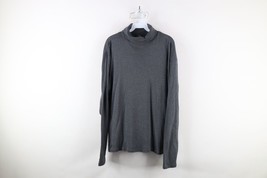 Vtg 90s Gap Mens Large Faded Blank Ribbed Knit Turtleneck T-Shirt Gray Cotton - £28.92 GBP