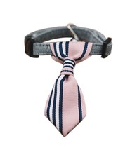 Adjustable Pink Vertical Stripe Dog Cat Neck Tie Gentleman Dog Collar 6-11 Inche - £22.72 GBP