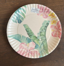 Tommy Bahama Serving Platter Large Tropical Hibiscus Floral Palm Leaves - $34.98
