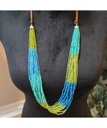 Women Fashion Multicolor Seed Beads Multiple Layered Necklace with Lobst... - $40.44 CAD