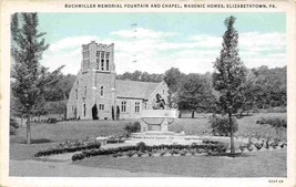 Chapel &amp; Fountain Masonic Homes Elizabethtown Pennsylvania 1941 postcard - £4.69 GBP