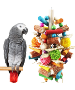 Bird Toys, Parrot Toys for Large Birds, Natural Peppered Wood African Gr... - €18,78 EUR