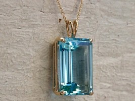 4 Ct Emerald Simulated Aquamarine Drop Pendant Jewelry Gift 925 Sterling Si1ver - £39.09 GBP