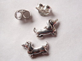 Dachshund Stud Earrings 925 Sterling Silver Corona Sun Jewelry dog puppy love - £3.03 GBP