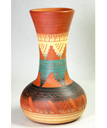 Navajo Terra Cotta Hand Etched Pottery Vase Signed Benally Native Americ... - £19.73 GBP