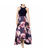 X by Xscape Womens Floral Hi-Low Evening Dress Navy 10 - £35.17 GBP