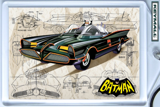 KEYCHAIN 1966 BATMOBILE BATMAN & ROBIN G BARRIS KEYTAG SCHLÜSSELANHÄNGER LLAVE - $19.98