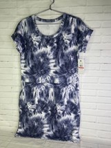 Gaiam Womens Hudson Graphite Gray Tie Dye Athleisure Pocket Tee Dress Si... - £22.21 GBP