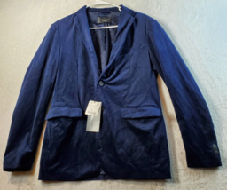 Zara Blazer Jacket Mens Medium Blue Polyester Pockets Single Breasted Two Button - £42.16 GBP