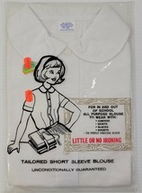 AJ) Vintage Parochial School Girls Tailored Short Sleeve White Blouse Size 14 - £7.39 GBP