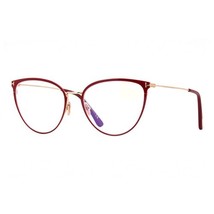 TOM FORD FT5840-B 066 Shiny Red/Gold/Clear Blue Light Block 56mm Eyeglas... - $141.42