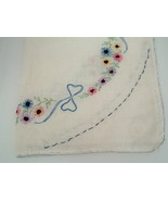 vintage hand embroidered bright flower pattern table dresser scarf shabb... - €16,79 EUR