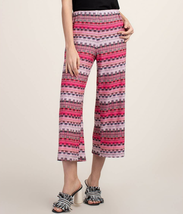 Trina Turk Bubble Gum Geo Makon Wide Leg Crop Pants Size XS NEW - £79.03 GBP
