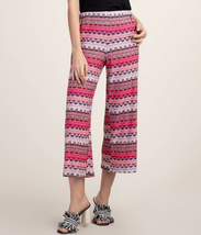 Trina Turk Bubble Gum Geo Makon Wide Leg Crop Pants Size XS NEW - £77.90 GBP