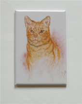 Orange Tabby Cat Art Magnet Solomon - $6.00