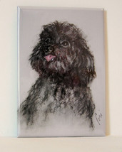 Black Toy Poodle Dog ARt Magnet Solomon - $6.50