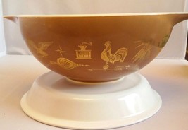 Vtg Pyrex Cinderella Nesting 4 Qt Casserole Mixing Bowl Brown Gold Americana 444 - £39.94 GBP