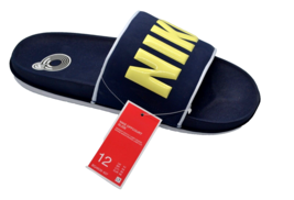 Nike Men&#39;s Blue Yellow logo Off Court Slide Sandal From Shoes Size US 11 - $55.72