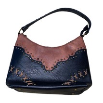 Justin Western Conceal Carry Embroidered Studded Tote Bag Purse Black/Chestnut  - £43.88 GBP