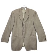 Vintage Kenneth Cole Brown Suit Jacket Mens Size 40R Plaid Single Breast... - $17.10