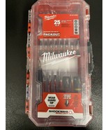 Milwaukee 25 Piece Screw Driver Drill Bit Set Impact Duty SHOCKWAVE Allo... - $338.83 MXN