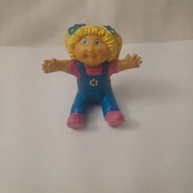 Vintage Cabbage Patch Kids PVC Blonde Girl Blue Overalls 1984 Used Has Wear 2 in - £10.90 GBP
