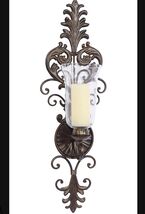 Deco 79 Victorian-Style Metal and Glass Ornate Candle Sconce, 31" H x 10" L - $39.54