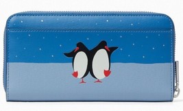 NWB Kate Spade Large Continental Wallet Blue Penguins K4767 $239 Dust Bag FS - £82.11 GBP