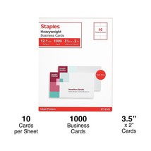 Staples Inkjet Business Cards 2&quot; x 3 1/2&quot; Matte White 1000/Cards 610387 - $31.34
