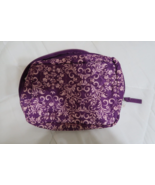 Modella purple paisley floral cosmetic makeup bag 5x7x2 - $5.93