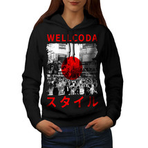 Wellcoda Japan Style Flag Womens Hoodie, Japanese Casual Hooded Sweatshirt - £28.81 GBP