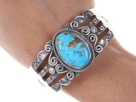 Robert Johnson Navajo Sterling silver turquoise bracelet - £355.29 GBP