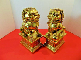 New Foo Dogs Lion Figurine Sculpture Asian Home Decor Chinese Foo Dogs Oriental - $37.04