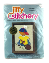 Sunset Jiffy Stitchery Crewel Kit Butch Boy Slingshot Baseball 5x7 inche... - €14,99 EUR