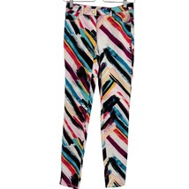 H&amp;M pants 4 splatter graffiti womens graphic print trousers straight leg  - £25.24 GBP