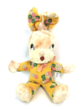 Vintage Gund Plush J Swedlin Bunny Rabbit Pink Flower Power Print Fabric 20&quot; - £59.51 GBP