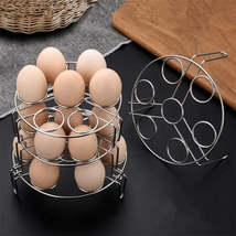 Stainless Steel Stackable Egg Steamer Rack - Double-Layer Air Fryer Stand - £11.73 GBP+