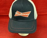 Budweiser Logo Snapback Trucker Mesh Beer Hat Blue Red White Adjustable - £11.60 GBP