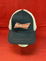 Budweiser Logo Snapback Trucker Mesh Beer Hat Blue Red White Adjustable - $14.84