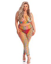 Pink Lipstick Roy G. Biv 2 Pc Bodystocking Rainbow Qn - £8.28 GBP