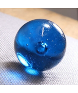 Handmade Translucent Kobalt Blue Glass Shooter Marble 7/8in Diameter Air... - £10.51 GBP