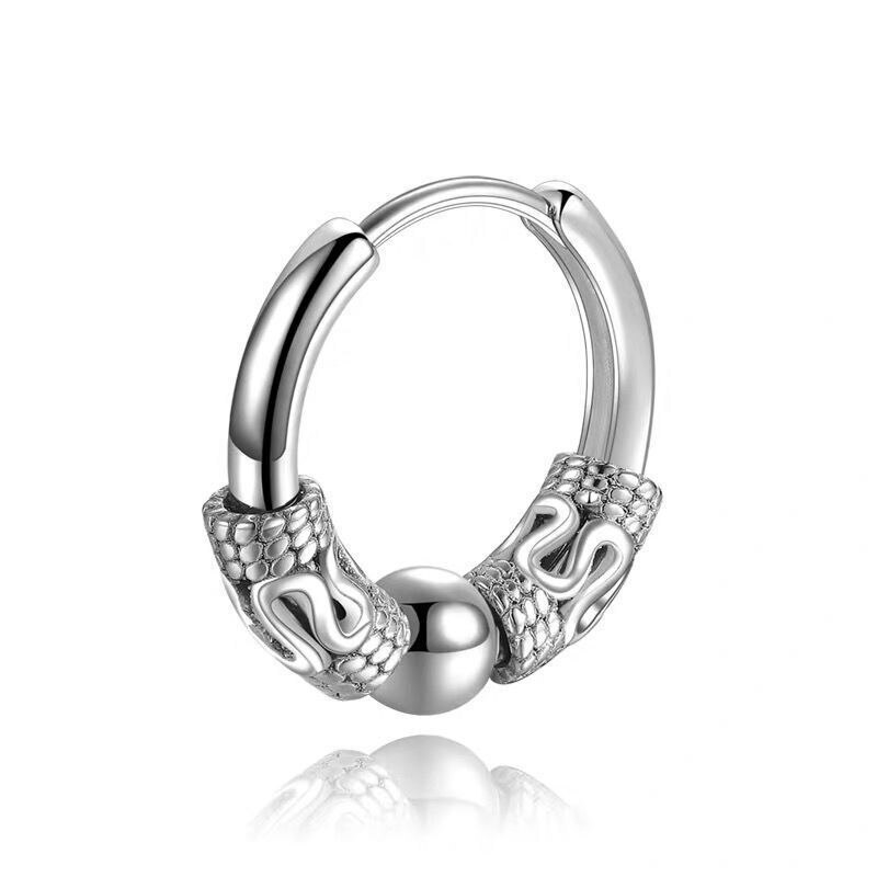 Classic Men Stainless Steel Hoop Earrings for Women Hip Hop Earring for Men Boy  - £10.34 GBP