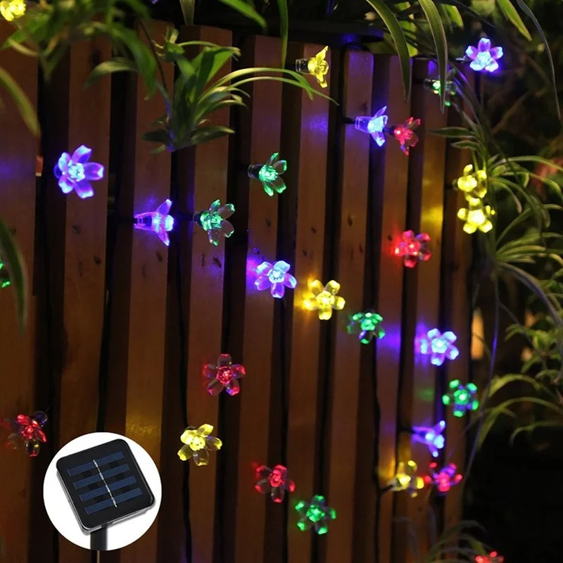 Outdoor Solar Gar Street Gars Fairy Lights LED String Christmas Day Decoration C - £95.44 GBP