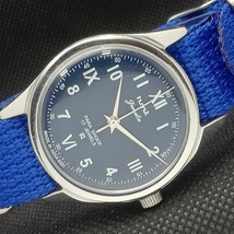 Genuine Vintage Hmt Janata Winding Indian Mens Blue Watch 534f-a281593-6 - £15.71 GBP