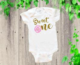 Sweet One Onesie Birthday Bodysuit Girl Age Bodysuit Girl Sweet Donuts B... - £10.19 GBP